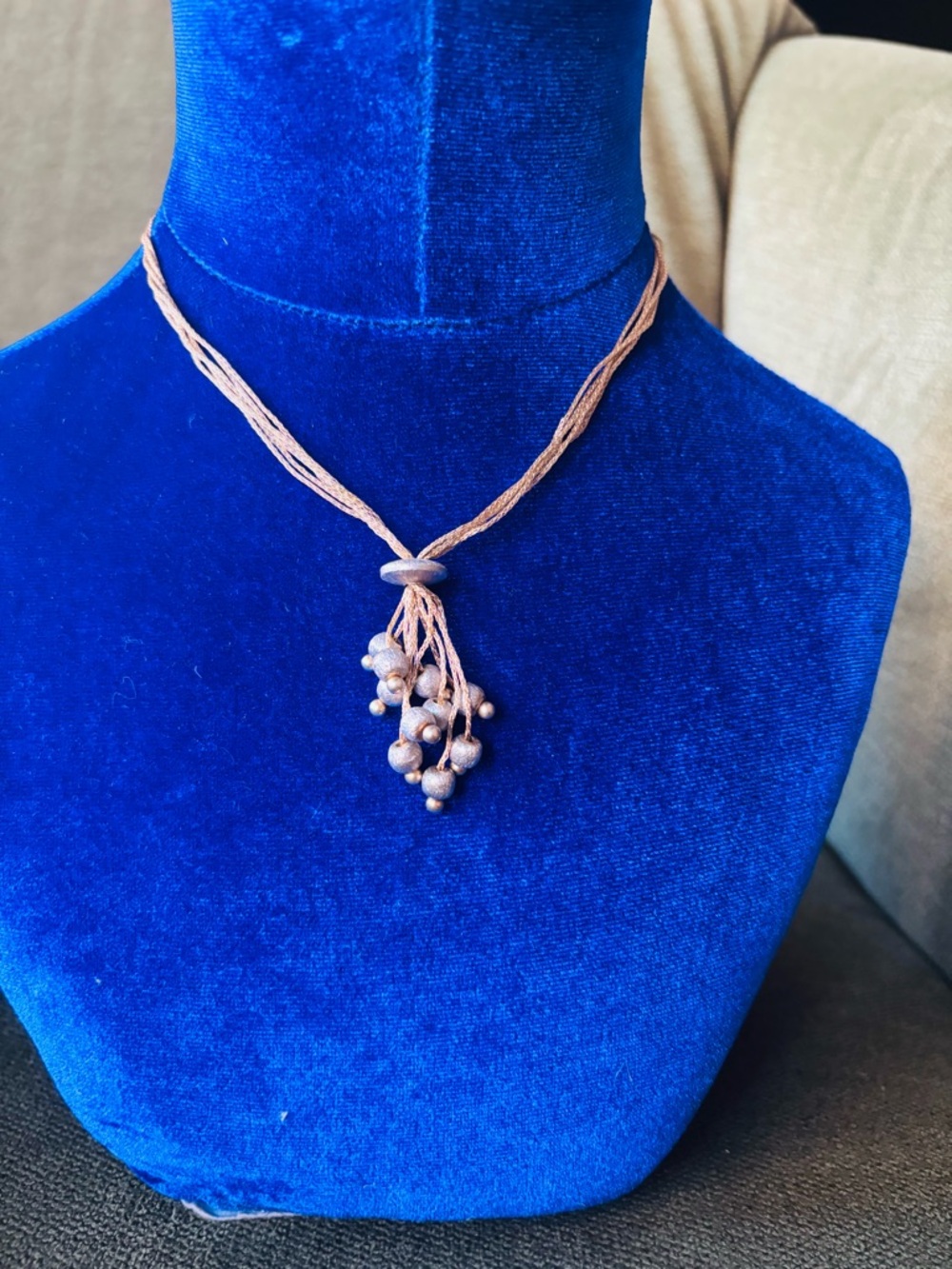 Necklace Multi-Chain Minimalist Stationary Pendant   Flexible Metal chain.